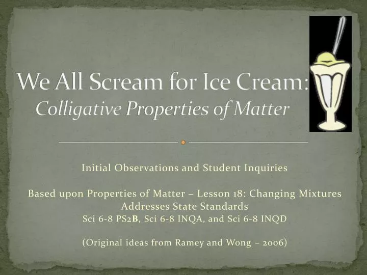 we all scream for ice cream colligative properties of matter
