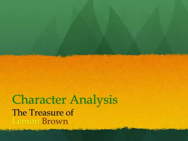 character analysis