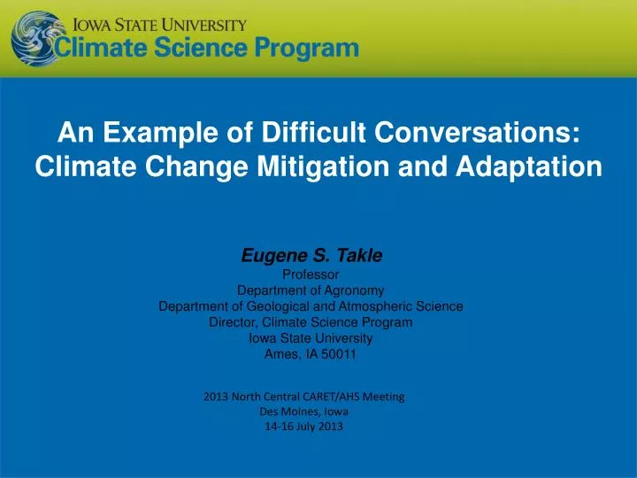an example of difficult conversations climate change mitigation and adaptation