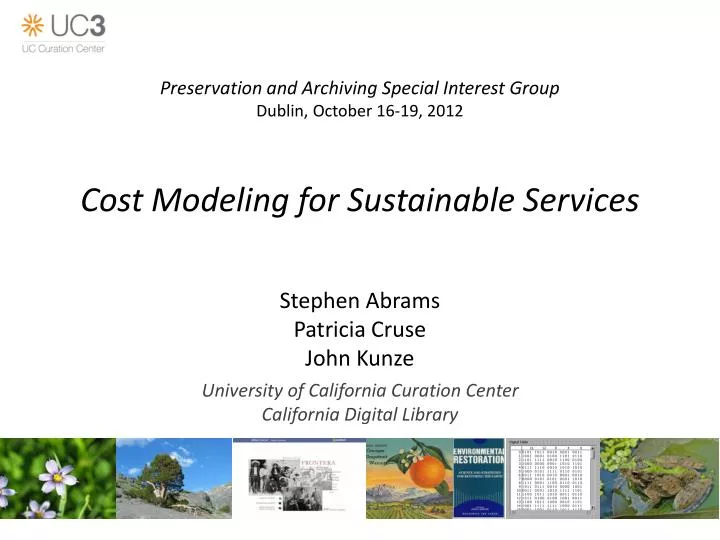 cost modeling for sustainable services