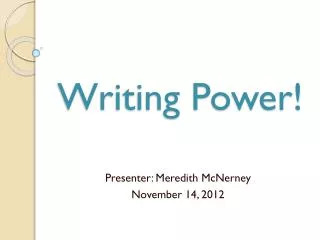 Writing Power!