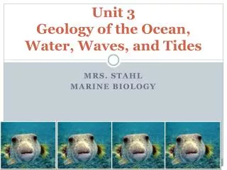 Unit 3 Geology of the Ocean, Water, Waves, and Tides