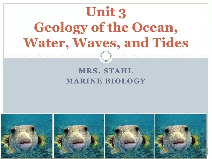 unit 3 geology of the ocean water waves and tides