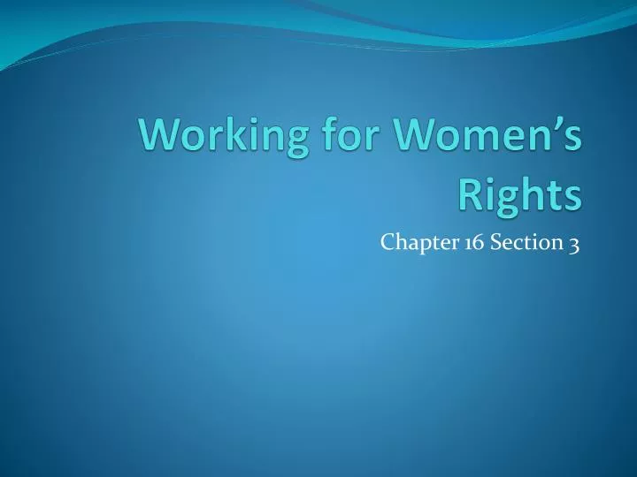 working for women s rights