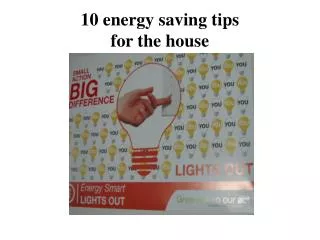 10 energy saving tips for the house