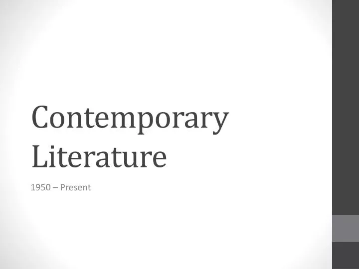 thesis contemporary literature