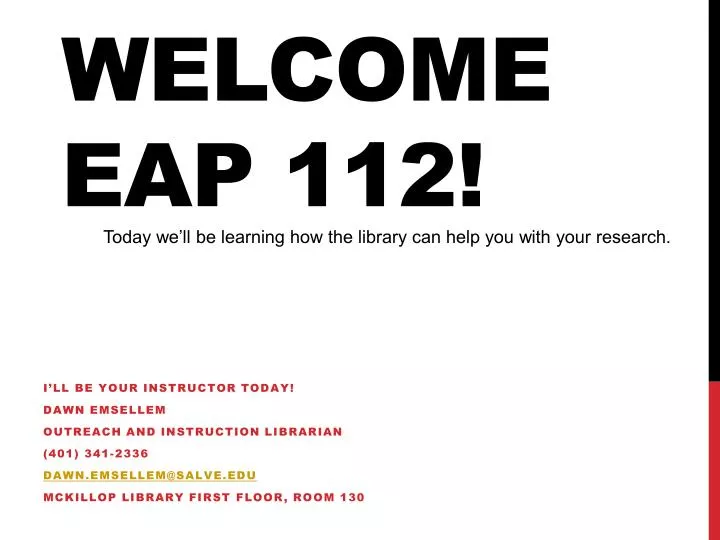 welcome eap 112