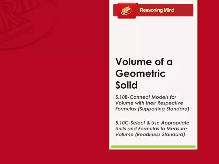 volume of a geometric solid