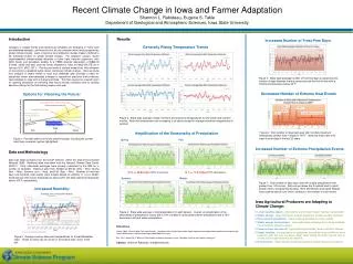 Recent Climate Change in Iowa and Farmer Adaptation Shannon L. Rabideau, Eugene S. Takle