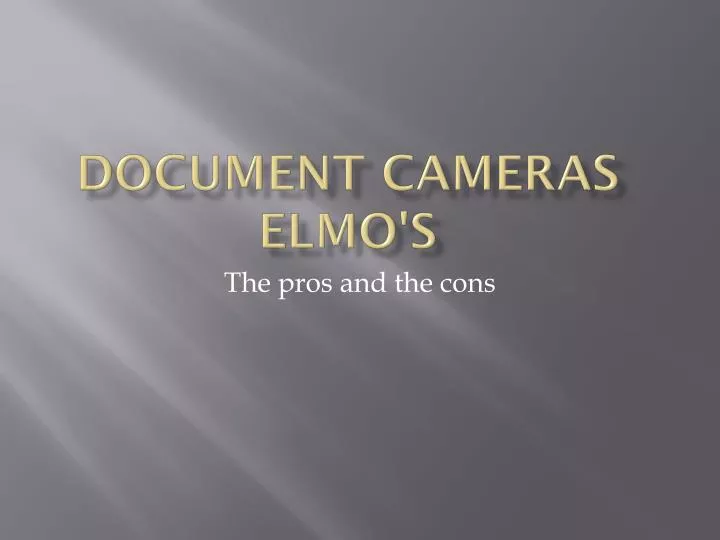 document cameras elmo s