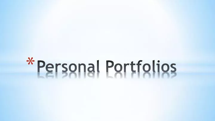 personal portfolios