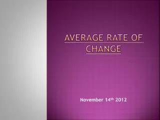average rate of change