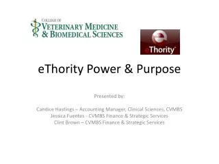 eThority Power &amp; Purpose