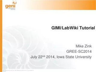 GIMI/ LabWiki Tutorial