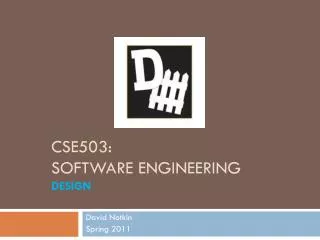 CSE503: Software Engineering Design