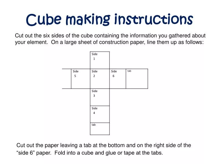 cube making instructions