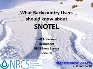 What Backcountry Users should know about SNOTEL