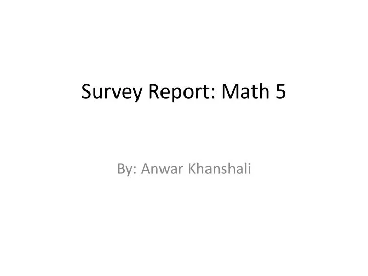 survey report math 5