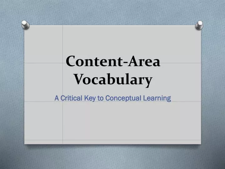 content area vocabulary