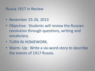 Russia 1917 in Review