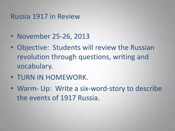 russia 1917 in review