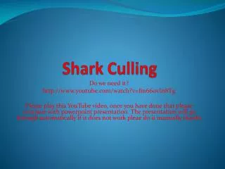 Shark Culling