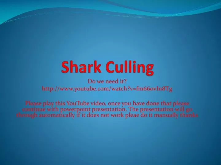 shark culling