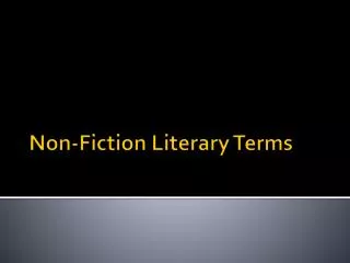 Non-Fiction Literary Terms