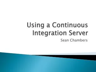 Using a Continuous Integration Server