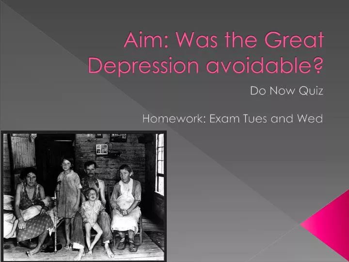 aim was the great depression avoidable