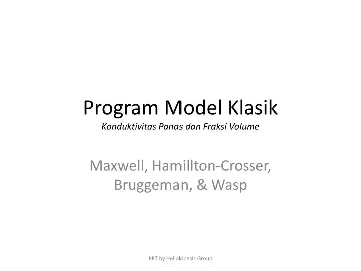 program model klasik konduktivitas panas dan fraksi volume