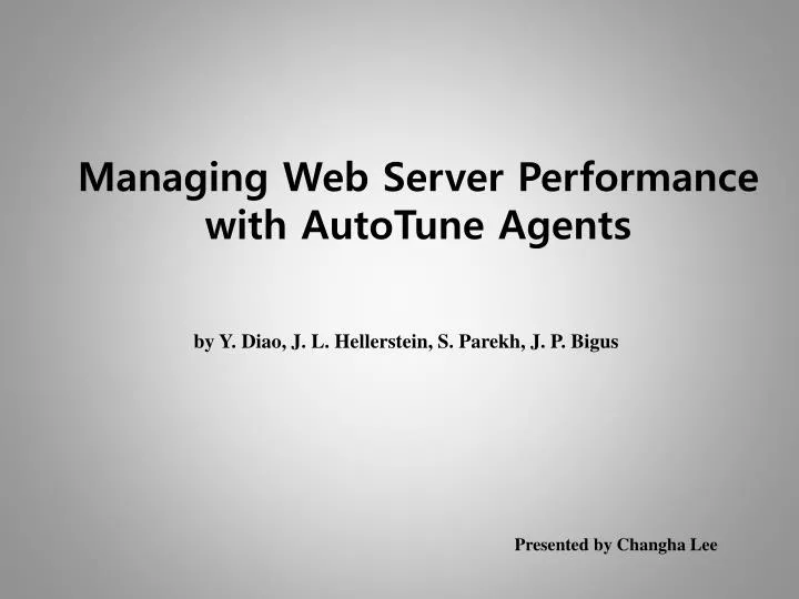 managing web server performance with autotune agents