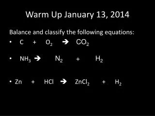 Warm Up January 13, 2014