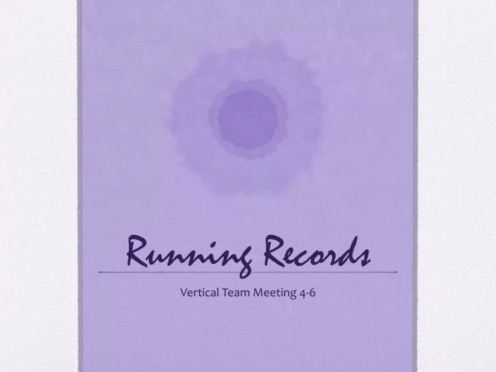 running records