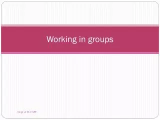 Working in groups