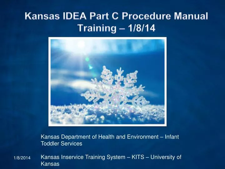 kansas idea part c procedure manual training 1 8 14