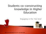 Students co-constructing knowledge in Higher Education - slide 1