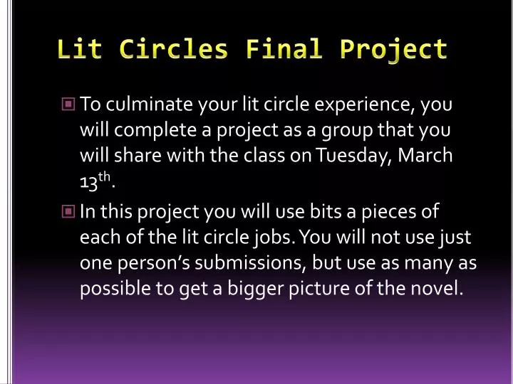 lit circles final project