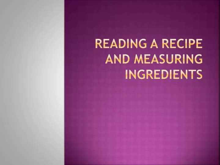 reading a recipe and measuring ingredients