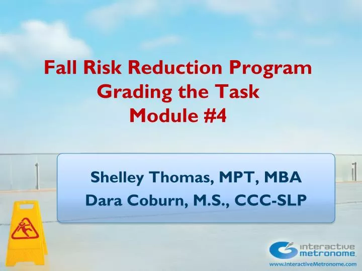 fall risk reduction program grading the task module 4