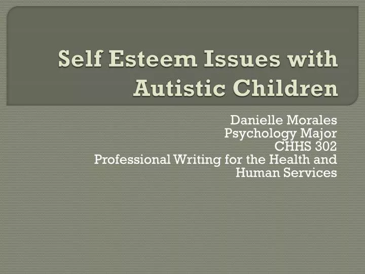 self esteem issues with autistic children