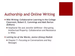Authorship and Online Writing