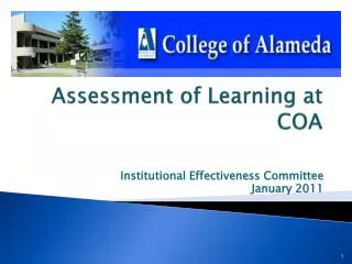 Assessment of Learning at COA