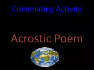 culminating activity