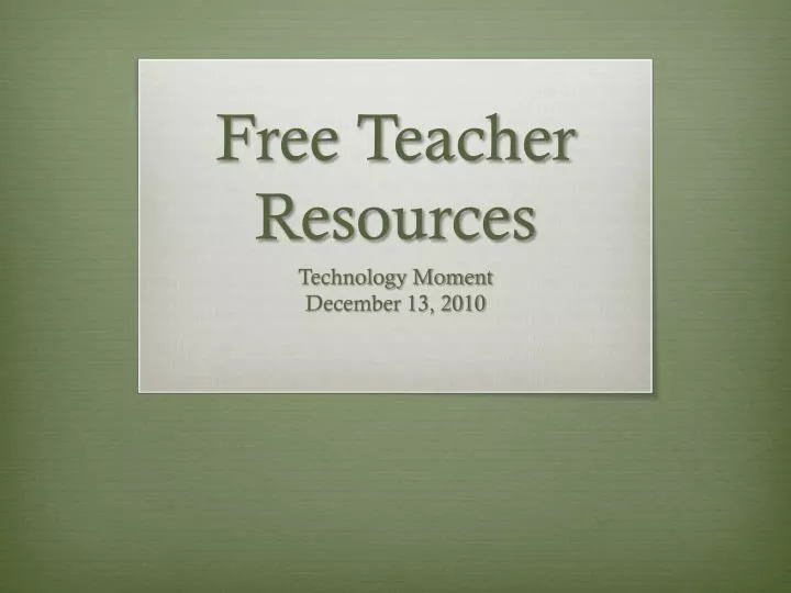 free teacher resources