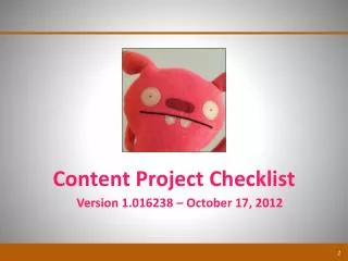 Content Project Checklist
