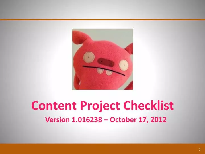 content project checklist