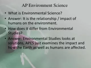 AP Environment Science