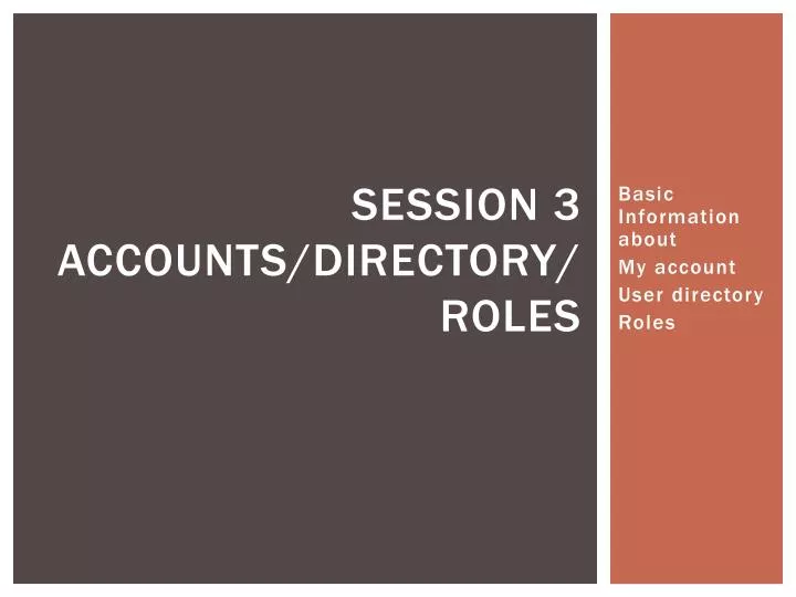 session 3 accounts directory roles