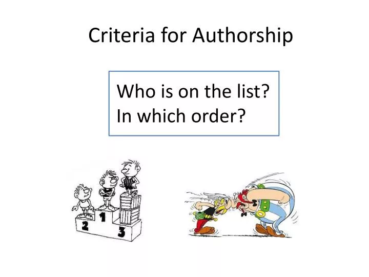 criteria for authorship